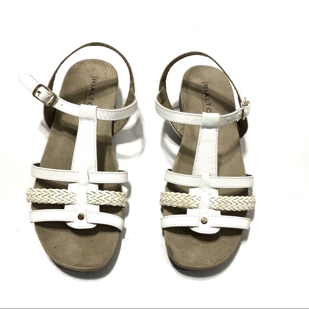 Rialto White Braided Sandals 8M